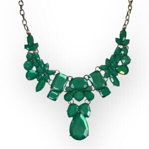 Green Statement Bib Necklace
